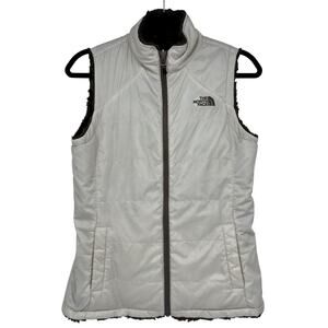The North Face Women’s Mossbud Insulated Vest Reversible X-Small Cream/Brown EUC